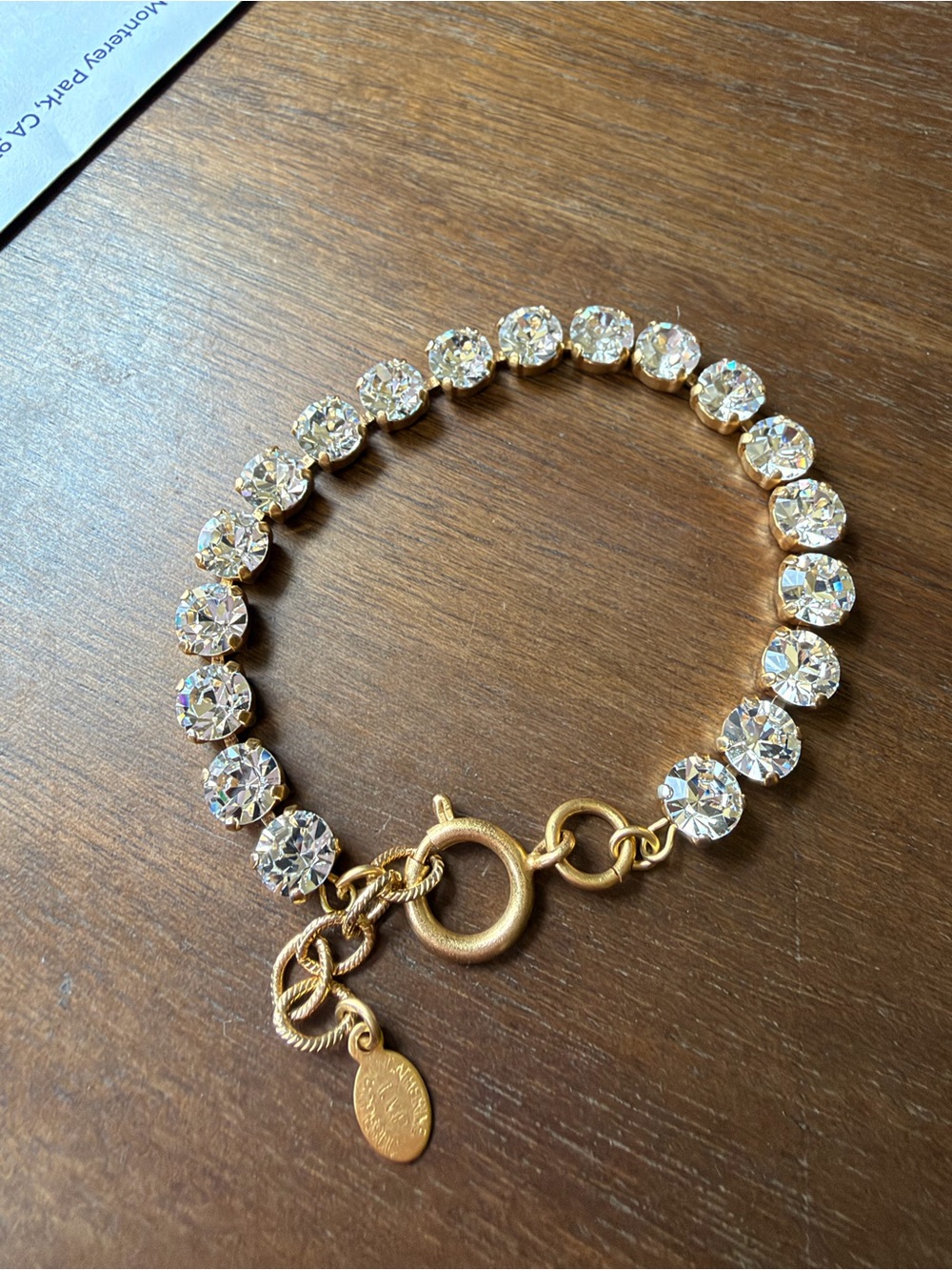 Crystal Tennis Bracelet in Gold